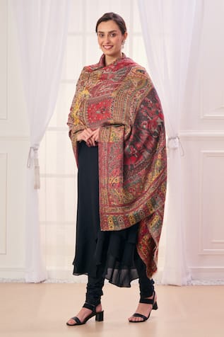 Taroob Mughal Darbar Jaal Work Shawl 