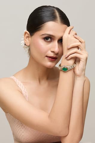 Handcrafted Polki Embellished Kada 