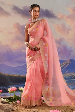 Charu Makkar Embroidered Saree With Sleeveless Blouse 