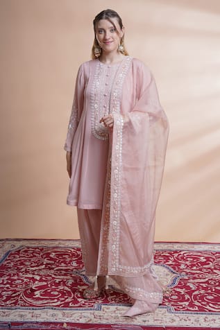 HOUSE OF SUPRIYA Embroidered A-line Kurta Pant Set 