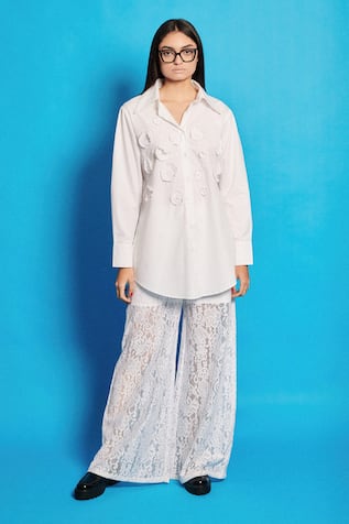 Cin Cin Patchwork Embroidered Shirt & Pant Set 