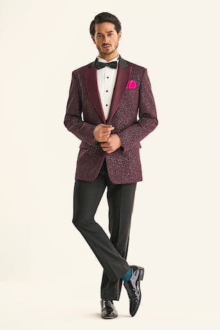 The Starlight Night Sequin Embellished Tuxedo Jacket 
