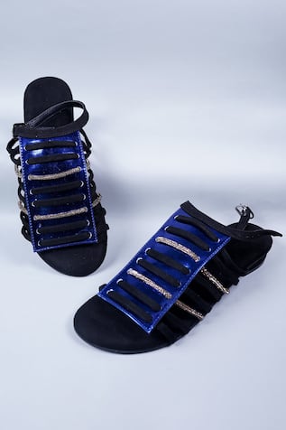 Rhinestone Studded Strap Heels 