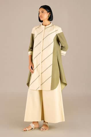 AMPM Eren Pin Striped Kurta With Palazzo 