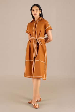 AMPM Adya Mini Striped Shirt Dress With Belt 