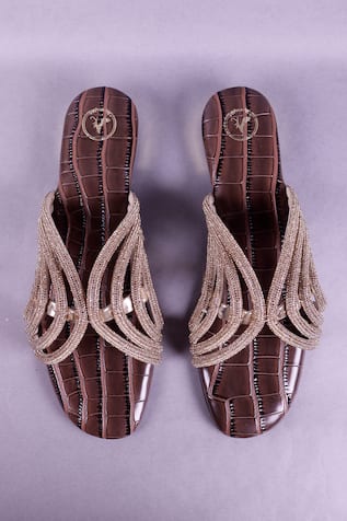 Jewel Embellished Strap Heels 