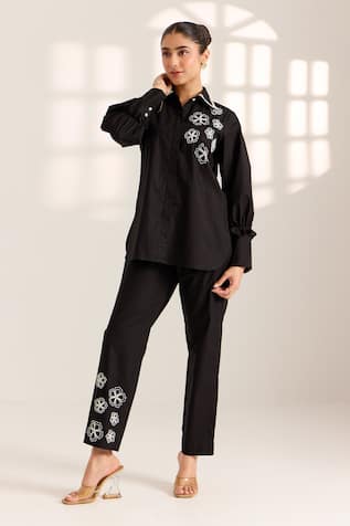 Sonal Pasrija Blossom Bead Embellished Shirt With Pant 