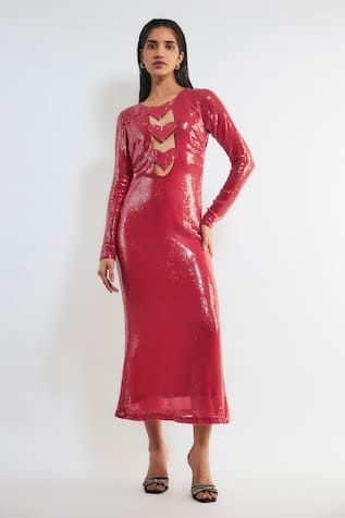 Deme by Gabriella Marria Sequin Embroidered Dress 