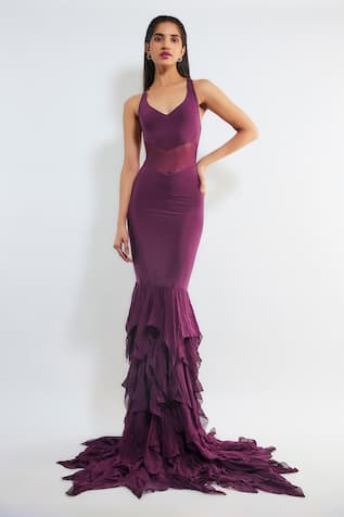 Deme by Gabriella Caren Ruffle Bordered Gown 