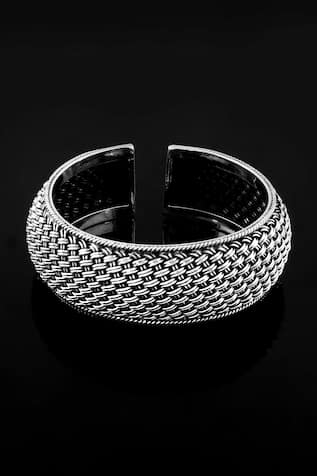 Noor Weave Textured Statement Cuff Bangle 