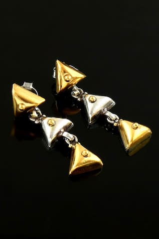 Noor Dual Toned Prism Danglers 