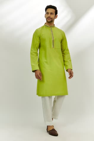 Nadima Saqib Pintucked Placed Embroidered Kurta 