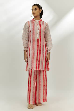 Nadima Saqib Stripe Print Kurta and Pant Set 