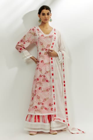 Nadima Saqib Floral Print Kurta Pant Set 