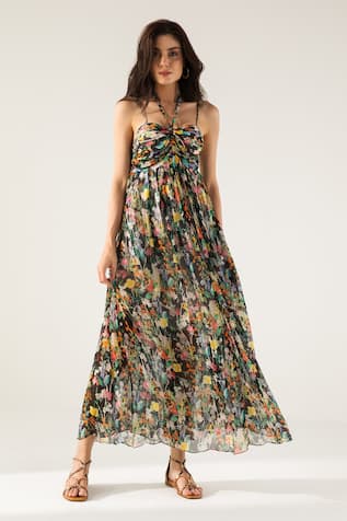 REENA SHARMA Bella Botanical Print Maxi Dress 