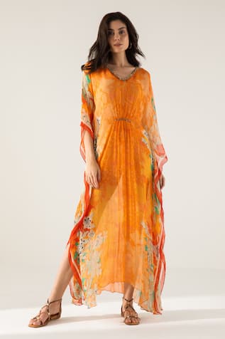 REENA SHARMA Vaani Floral Print Kaftan 