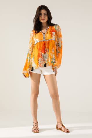 REENA SHARMA Vaani Floral Print Top 