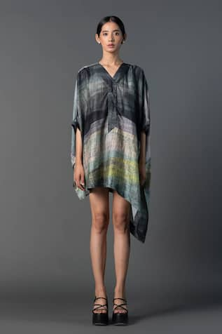 Clos Abstract Print Kaftan Dress 