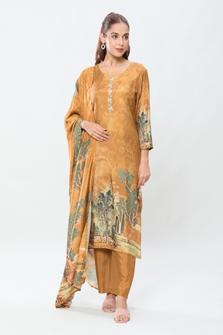 Adara Khan Tree Print Kurta Set