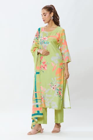 Samyukta Singhania Floral Vine Print Kurta Pant Set 