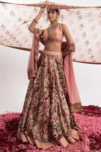 Samant Chauhan Floral Bloom Print Lehenga Set 