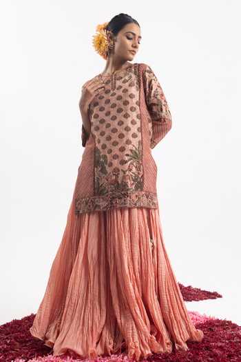Samant Chauhan Floral Print Kurta With Skirt 
