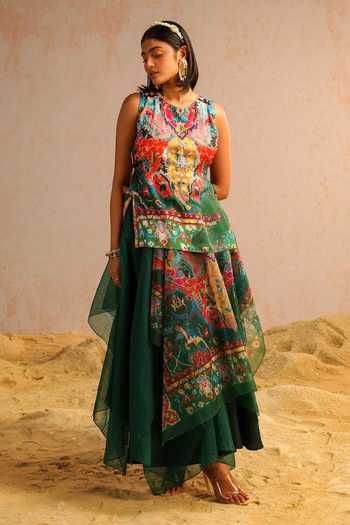 Aditi Gupta Abstract Motifs Print Short Kurta & Skirt Set 