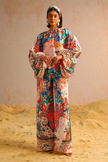 Aditi Gupta Abstract Motifs Print Top & Flared Pant Set 