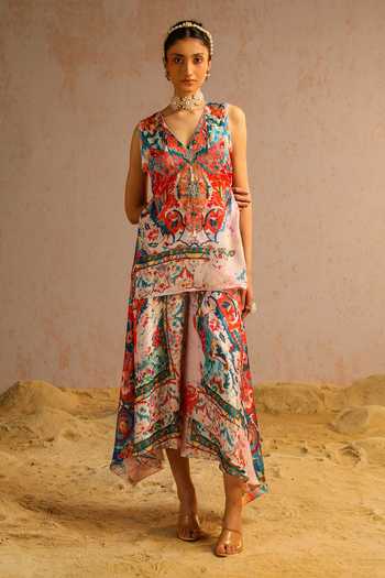 Aditi Gupta Abstract Motifs Print Short Kurta & A-Line Pant Set 