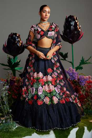 Nea By Nikita Tiwari Phool Embroidered Lehenga Set 