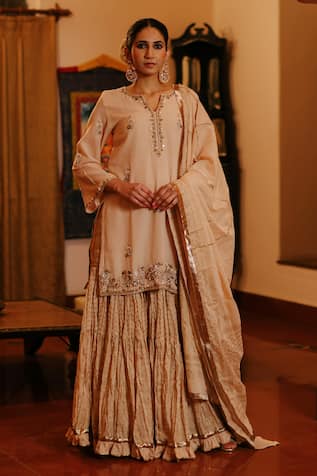 Nazar by Indu Floret Embroidered Kurta Gharara Set 