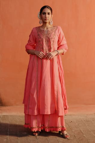 Nazar by Indu Zari Embroidered Kurta Gharara Set 