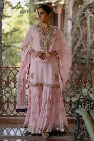 Nazar by Indu Embroidered Kurta Gharara Set 