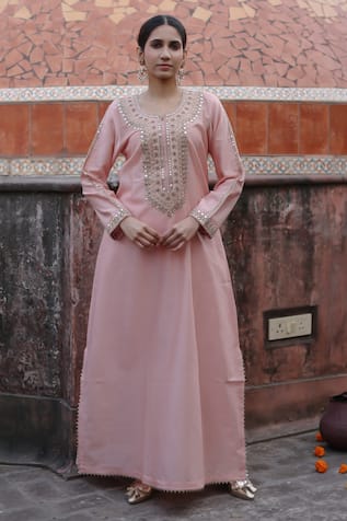 Nazar by Indu Embroidered Abaya Kurta With Pant 