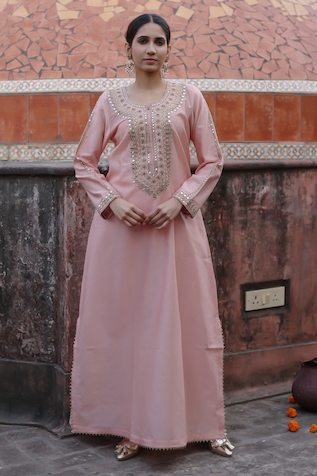 Nazar by Indu Embroidered Abaya Kurta With Pant