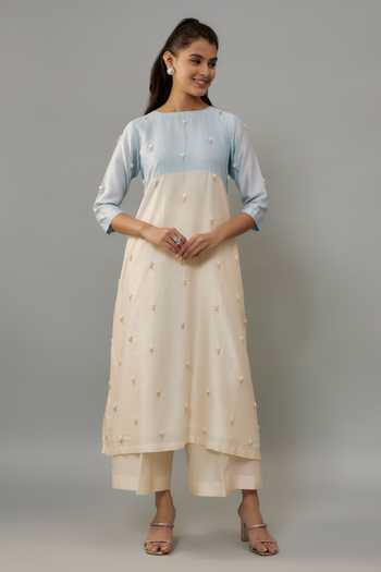 The Aarya Pearl Embroidered Kurta & Palazzo Set 