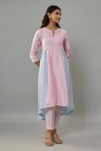 The Aarya Pearls Embroidered Kurta & Pant Set 