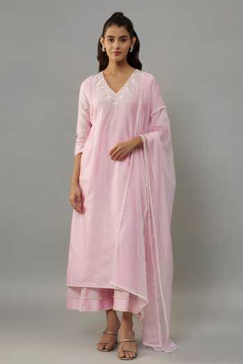 The Aarya Embroidered Kurta Palazzo Set 