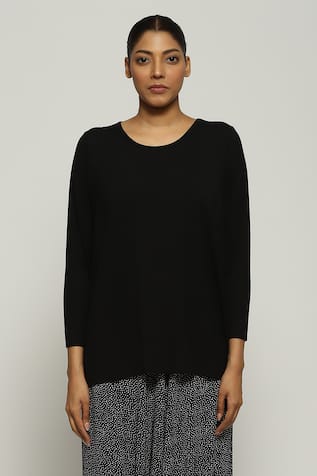 Abraham & Thakore Solid Full Sleeve Top 