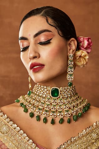 Ekathva Jaipur Keira Polki Bridal Necklace Set 