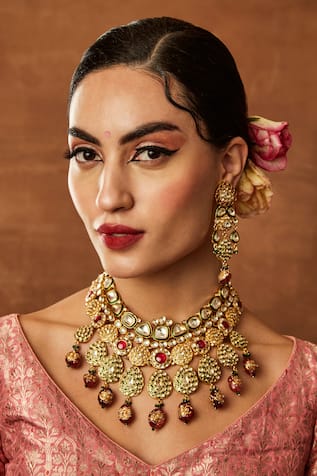 Ekathva Jaipur Sean Meenakari Polki Necklace Set 