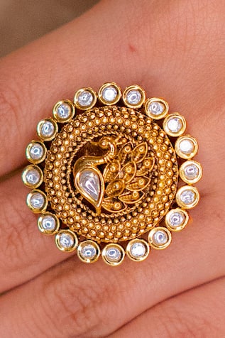 Ekathva Jaipur Vrishti Embellished Temple Ring 