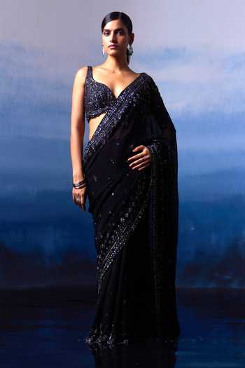 ANGAD SINGH Embroidered Saree With Blouse 