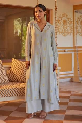 Kapraaaha Threadwork Tunic With Palazzo 