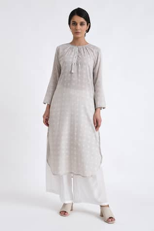 Jayati Goenka Cotton High-low Print Kurta With Pant 