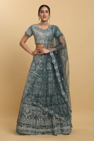 Aham-Vayam Gauri Embroidered Lehenga Set 