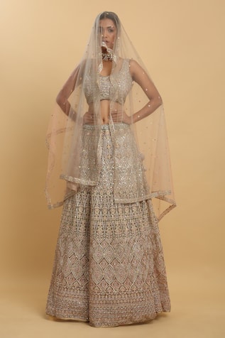 Aham-Vayam Fiza Embroidered Lehenga Set 