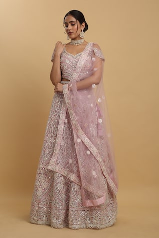 Aham-Vayam Divya Embroidered Lehenga Set 