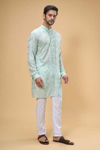 Spring Break Mosaic Blossom Lucknowi Embroidered Kurta With Pant 