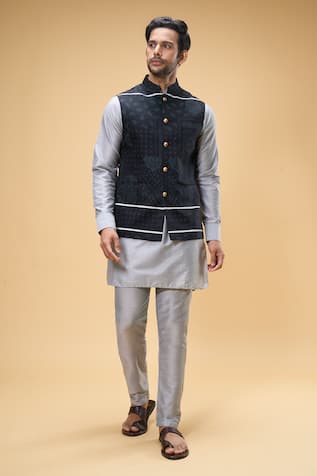Paisley Print Bundi Set For Kids